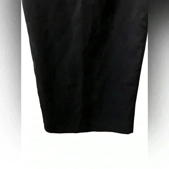 Zara Side Slit Lace Up High Waisted Midi Skirt Black Solid Pencil - Picture 5 of 8